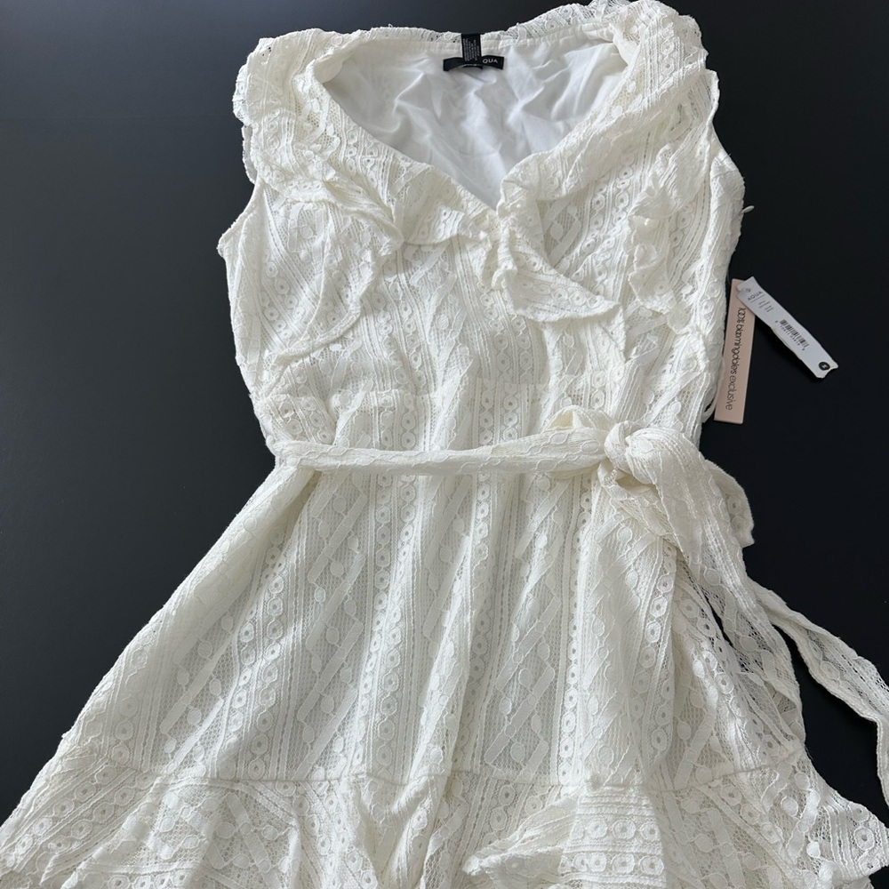 Aqua White Lace Dress
